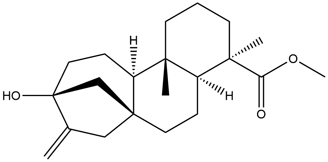Kaur-16-en-18-oic acid, 13-hydroxy-, methyl ester, (4α)-(±)- (9CI) Structural