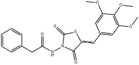N-[(5Z)-4-oxo-2-sulfanylidene-5-[(3,4,5-trimethoxyphenyl)methylidene]-1,3-thiazolidin-3-yl]-2-phenylacetamide Structural