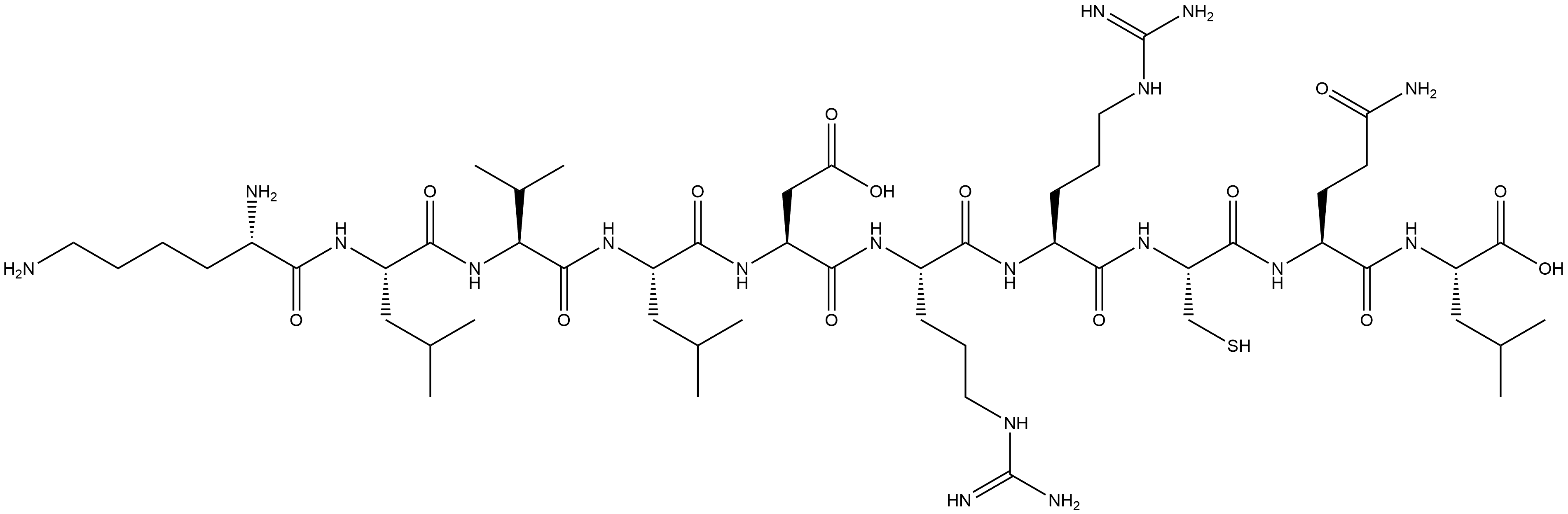 L-Leucine, L-lysyl-L-leucyl-L-valyl-L-leucyl-L-α-aspartyl-L-arginyl-L-arginyl-L-cysteinyl-L-glutaminyl- (9CI) Structural