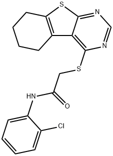 N-(2-chlorophenyl)-2-(5,6,7,8-tetrahydro-[1]benzothiolo[2,3-d]pyrimidin-4-ylsulfanyl)acetamide Structural