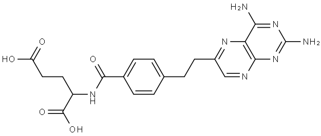 Glutamic acid, N-[4-[2-(2,4-diamino-6-pteridinyl)ethyl]benzoyl]- Structural
