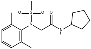 N-cyclopentyl-N~2~-(2,6-dimethylphenyl)-N~2~-(methylsulfonyl)glycinamide Structural