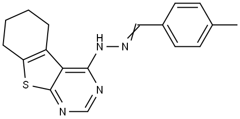 N-[(E)-(4-methylphenyl)methylideneamino]-5,6,7,8-tetrahydro-[1]benzothiolo[2,3-d]pyrimidin-4-amine Structural
