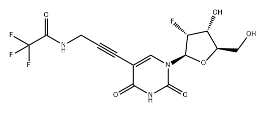Uridine, 2'-deoxy-2'-fluoro-5-[3-[(trifluoroacetyl)amino]-1-propynyl]- (9CI) Structural