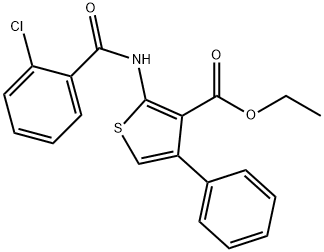 ethyl 2-{[(2-chlorophenyl)carbonyl]amino}-4-phenylthiophene-3-carboxylate Structural