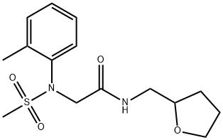 N~2~-(2-methylphenyl)-N~2~-(methylsulfonyl)-N-(tetrahydrofuran-2-ylmethyl)glycinamide Structural