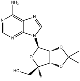 Adenosine, 4'-C-fluoro-2',3'-O-(1-methylethylidene)- (9CI) Structural