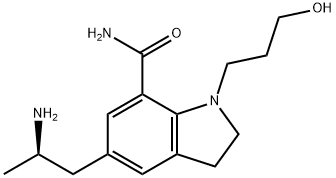 1H-Indole-7-carboxamide, 5-[(2R)-2-aminopropyl]-2,3-dihydro-1-(3-hydroxypropyl)- Structural