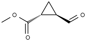 Cyclopropanecarboxylic acid, 2-formyl-, methyl ester, (1R,2R)-rel- (9CI) Structural