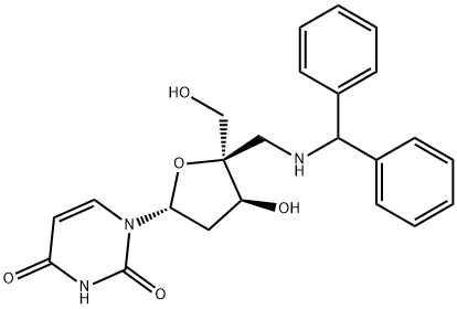 Uridine, 2'-deoxy-4'-C-[[(diphenylmethyl)amino]methyl]- (9CI) Structural