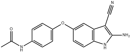 Acetamide, N-[4-[(2-amino-3-cyano-1H-indol-5-yl)oxy]phenyl]- Structural