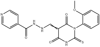 N'-[(E)-[1-(2-methoxyphenyl)-4,6-dioxo-2-sulfanylidene-1,3-diazinan-5-ylidene]methyl]pyridine-4-carbohydrazide Structural