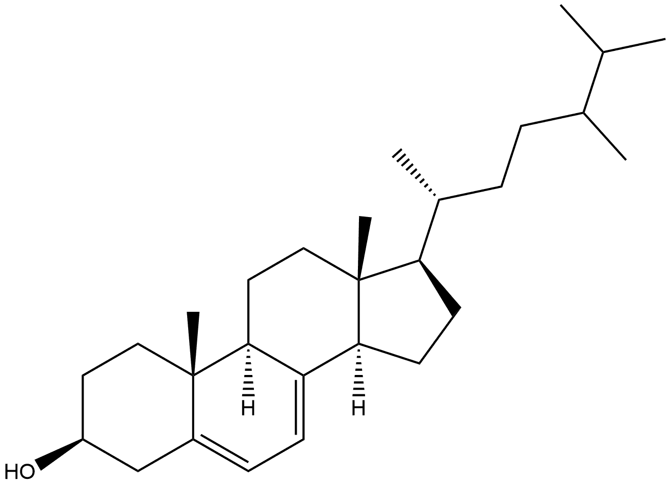 Ergosta-5,7-dien-3-ol, (3β,24ξ)- Structural