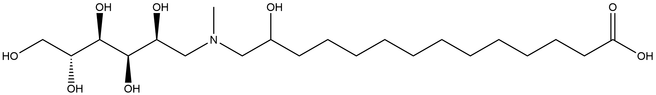 D-Glucitol, 1-[(13-carboxy-2-hydroxytridecyl)methylamino]-1-deoxy- Structural