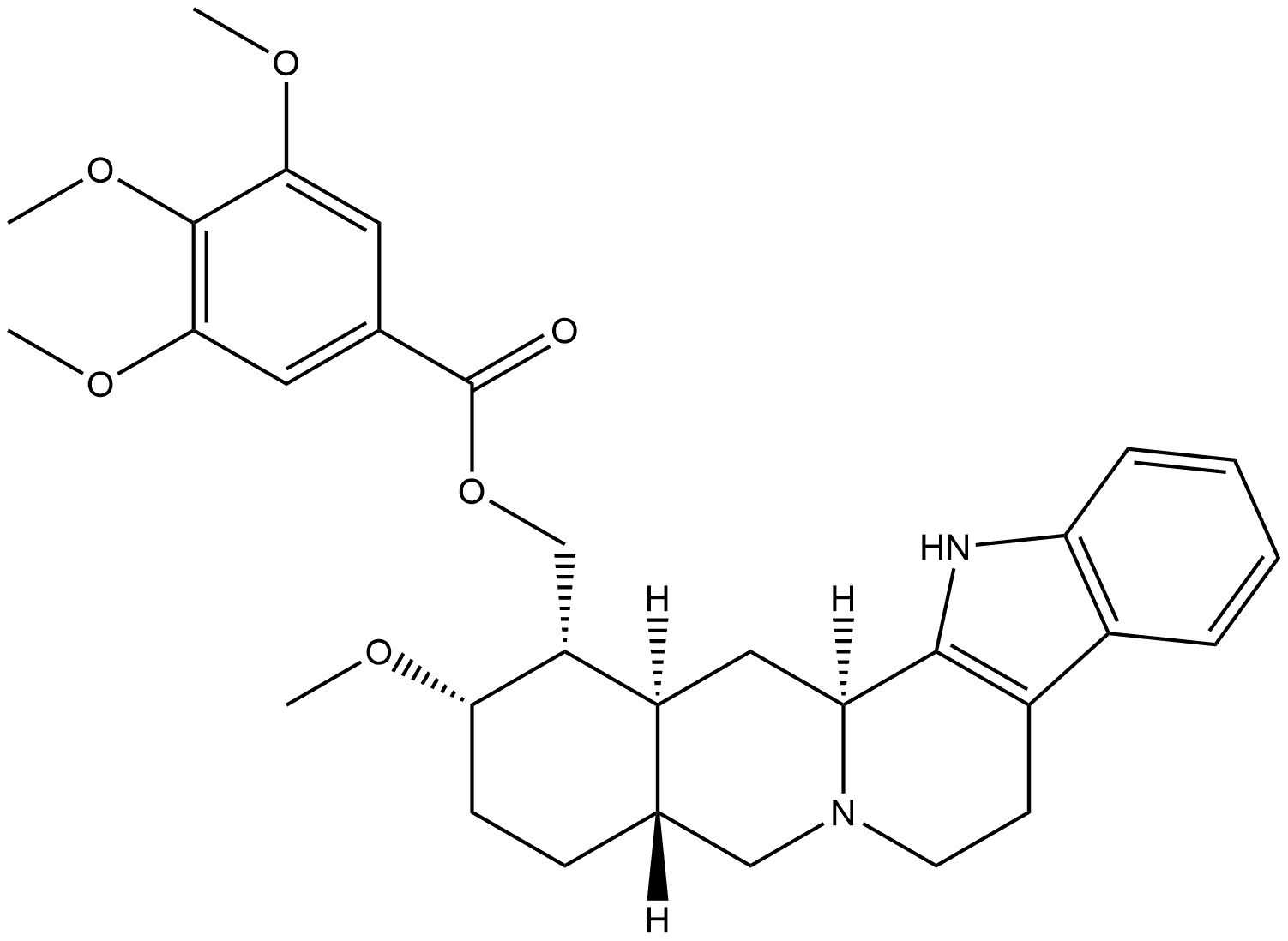 Yohimban-16-methanol, 17-methoxy-, 3,4,5-trimethoxybenzoate (ester), (16α,17α)- (9CI) Structural