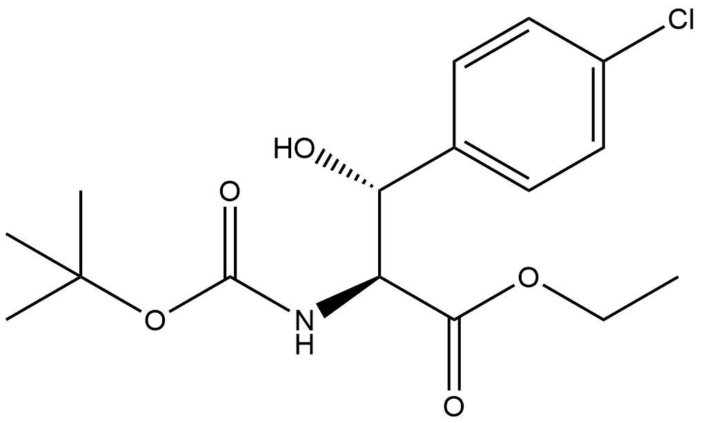 L-Phenylalanine, 4-chloro-N-[(1,1-dimethylethoxy)carbonyl]-β-hydroxy-, ethyl ester, (βR)- Structural