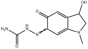 Hydrazinecarboxamide, 2-(1,2,3,5-tetrahydro-3-hydroxy-1-methyl-5-oxo-6H-indol-6-ylidene)- Structural