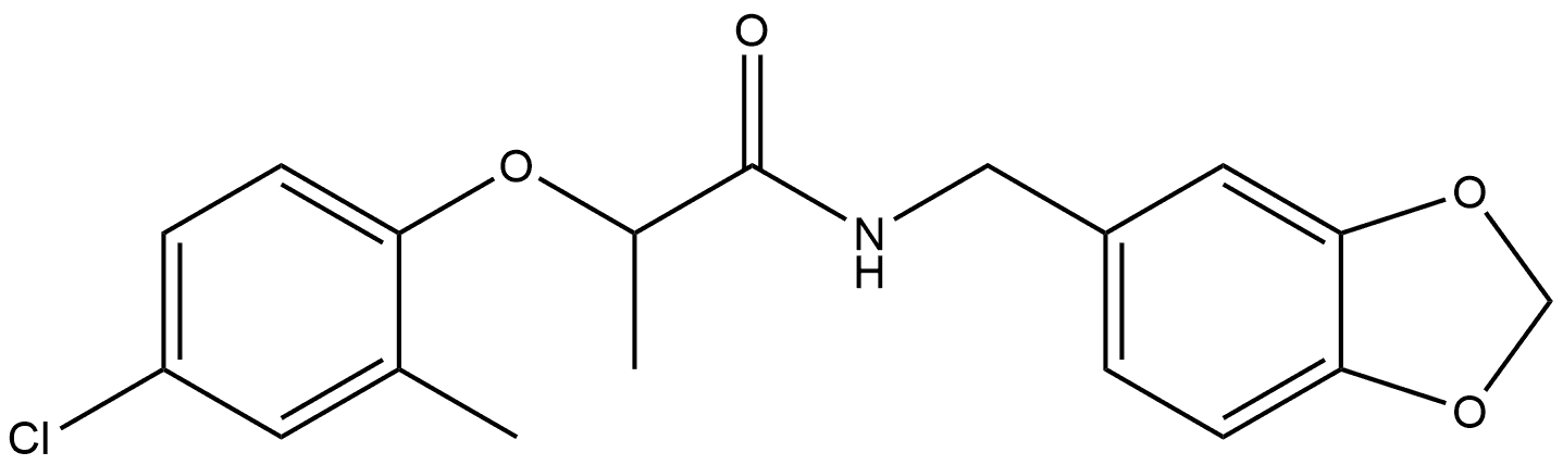 N-(1,3-Benzodioxol-5-ylmethyl)-2-(4-chloro-2-methylphenoxy)propanamide Structural