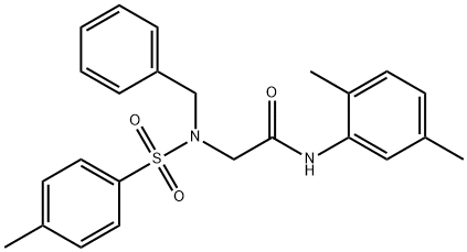 N~2~-benzyl-N-(2,5-dimethylphenyl)-N~2~-[(4-methylphenyl)sulfonyl]glycinamide Structural