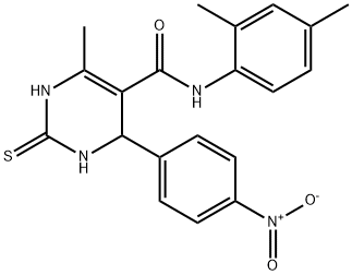 N-(2,4-dimethylphenyl)-6-methyl-4-(4-nitrophenyl)-2-sulfanylidene-3,4-dihydro-1H-pyrimidine-5-carboxamide Structural