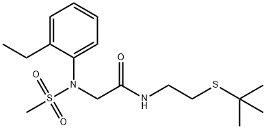 N-[2-(tert-butylsulfanyl)ethyl]-N~2~-(2-ethylphenyl)-N~2~-(methylsulfonyl)glycinamide Structural