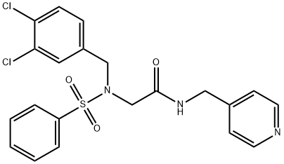 N~2~-(3,4-dichlorobenzyl)-N~2~-(phenylsulfonyl)-N-(pyridin-4-ylmethyl)glycinamide Structural