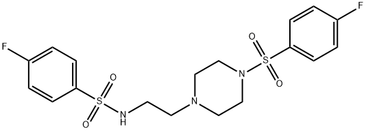 Benzenesulfonamide, 4-fluoro-N-[2-[4-[(4-fluorophenyl)sulfonyl]-1-piperazinyl]ethyl]- Structural