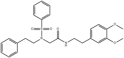 N-[2-(3,4-dimethoxyphenyl)ethyl]-N~2~-(2-phenylethyl)-N~2~-(phenylsulfonyl)glycinamide Structural
