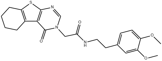 N-[2-(3,4-dimethoxyphenyl)ethyl]-2-(4-oxo-5,6,7,8-tetrahydro-[1]benzothiolo[2,3-d]pyrimidin-3-yl)acetamide Structural