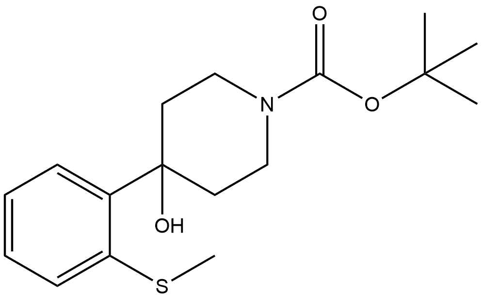 tert-butyl 4-hydroxy-4-(2-(methylthio)phenyl)piperidine-1-carboxylate Structural