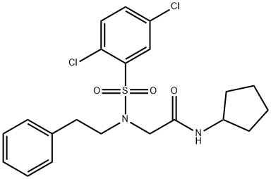 N-cyclopentyl-N~2~-[(2,5-dichlorophenyl)sulfonyl]-N~2~-(2-phenylethyl)glycinamide Structural