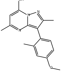 Pyrazolo[1,5-a]pyrimidin-7-ol, 3-(4-methoxy-2-methylphenyl)-2,5-dimethyl- Structural