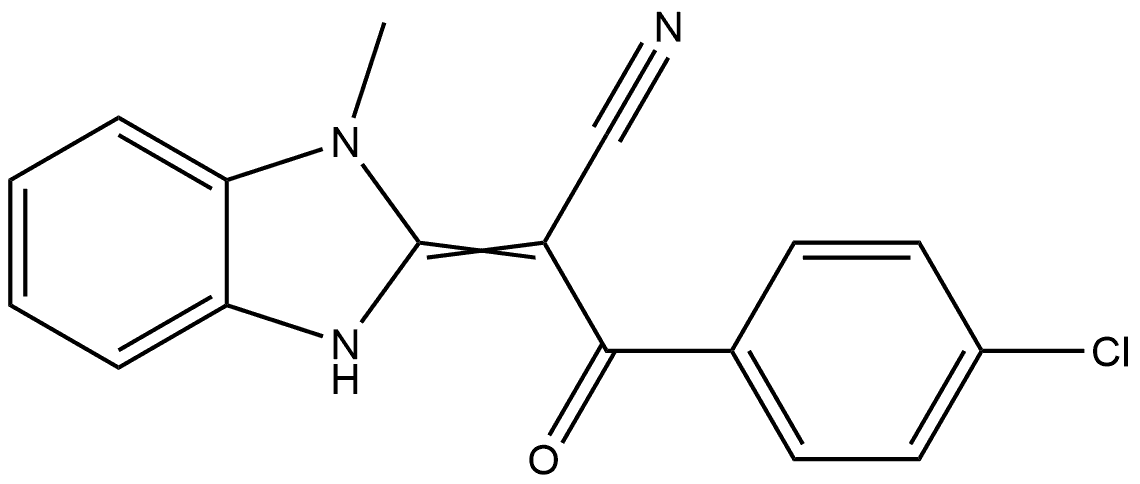 Benzenepropanenitrile, 4-chloro-α-(1,3-dihydro-1-methyl-2H-benzimidazol-2-ylidene)-β-oxo- Structural
