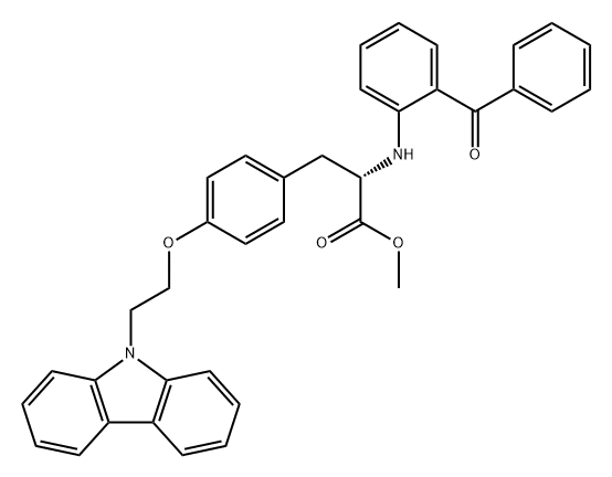 L-Tyrosine, N-(2-benzoylphenyl)-O-[2-(9H-carbazol-9-yl)ethyl]-, methyl ester Structural