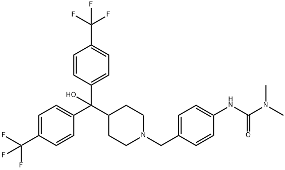 Urea, N'-[4-[[4-[hydroxybis[4-(trifluoromethyl)phenyl]methyl]-1-piperidinyl]methyl]phenyl]-N,N-dimethyl- Structural