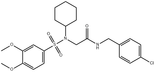N-(4-chlorobenzyl)-N~2~-cyclohexyl-N~2~-[(3,4-dimethoxyphenyl)sulfonyl]glycinamide Structural