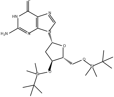 Guanosine, 2'-deoxy-3',5'-bis-O-[(1,1-dimethylethyl)dimethylsilyl]- Structural