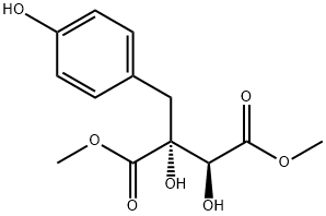 Butanedioic acid, 2,3-dihydroxy-2-[(4-hydroxyphenyl)methyl]-, 1,4-dimethyl ester, (2R,3S)- Structural