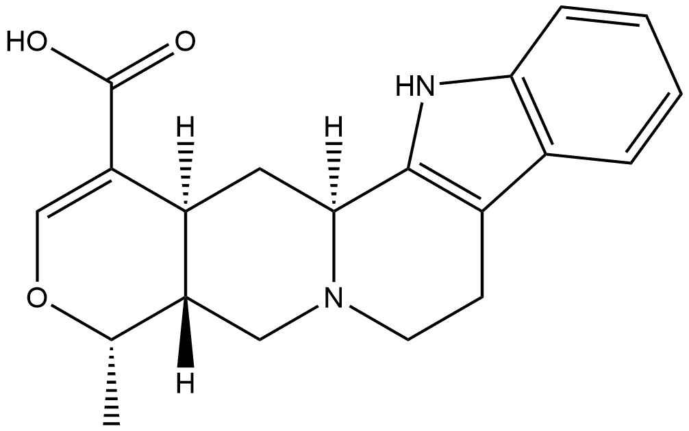 Oxayohimban-16-carboxylic acid, 16,17-didehydro-19-methyl-, (19α)- (9CI) Structural