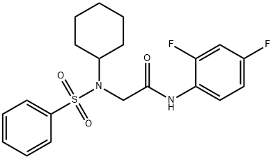 N~2~-cyclohexyl-N-(2,4-difluorophenyl)-N~2~-(phenylsulfonyl)glycinamide Structural