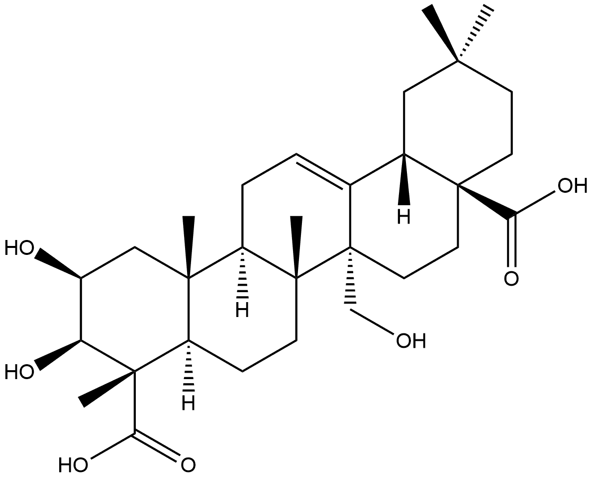 Olean-12-ene-23,28-dioic acid, 2,3,27-trihydroxy-, (2β,3β)- (9CI) Structural