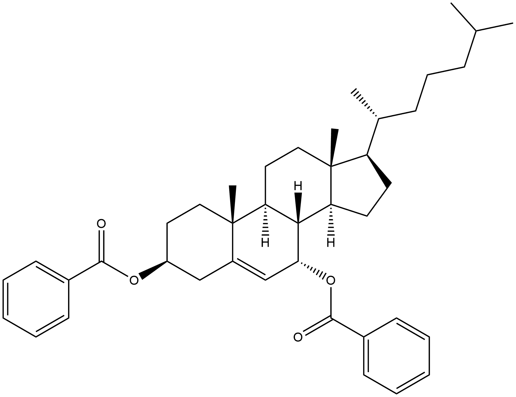 Cholest-5-ene-3,7-diol, dibenzoate, (3β,7α)- (9CI) Structural