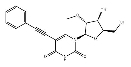 Uridine, 2'-O-methyl-5-(phenylethynyl)- (9CI) Structural