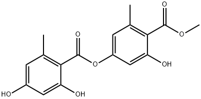 Benzoic acid, 2,4-dihydroxy-6-methyl-, 3-hydroxy-4-(methoxycarbonyl)-5-methylphenyl ester Structural
