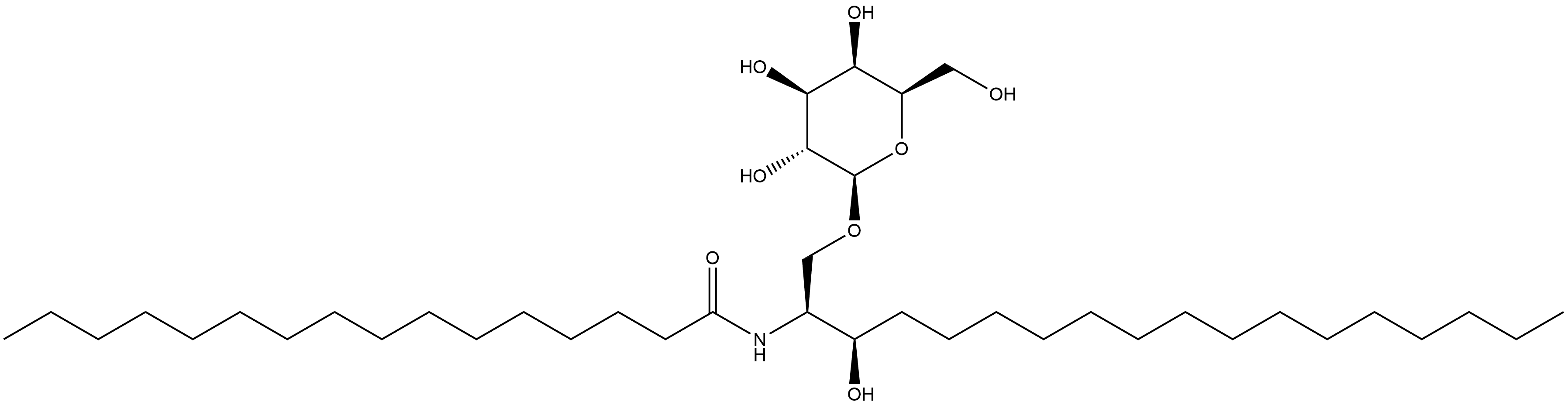 Hexadecanamide, N-[(1S,2R)-1-[(β-D-galactopyranosyloxy)methyl]-2-hydroxyheptadecyl]- Structural