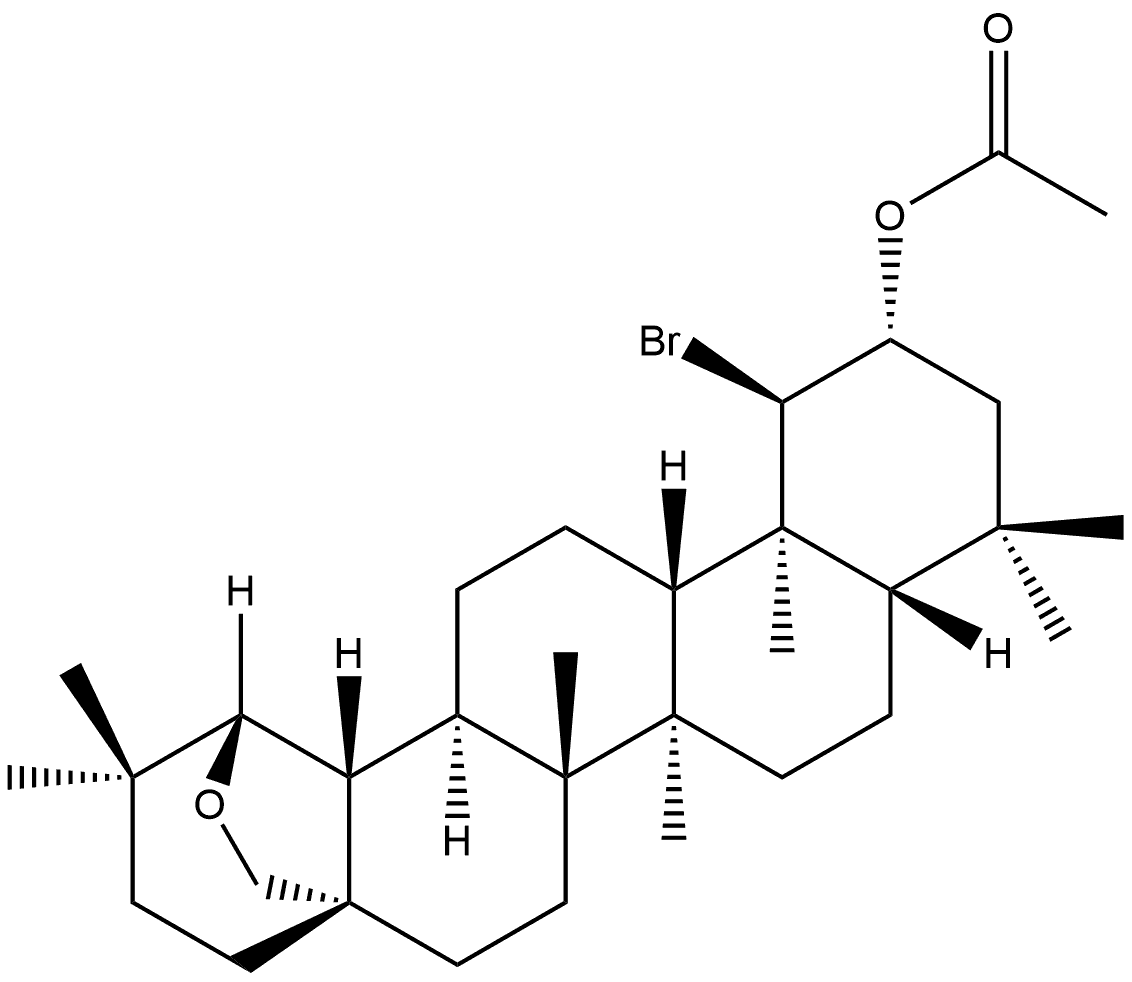 Oleanan-2-ol, 1-bromo-19,28-epoxy-, acetate, (1α,2β,18α,19β)- (9CI) Structural