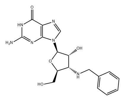 Guanosine, 3'-deoxy-3'-[(phenylmethyl)amino]- (9CI) Structural