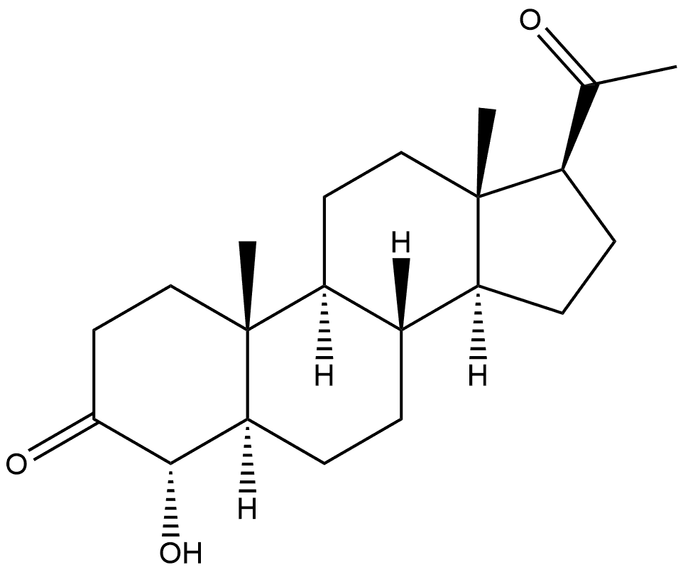 Pregnane-3,20-dione, 4-hydroxy-, (4α,5α)- (9CI) Structural