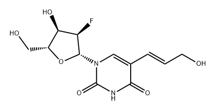 Uridine, 2'-deoxy-2'-fluoro-5-[(1E)-3-hydroxy-1-propenyl]- (9CI) Structural