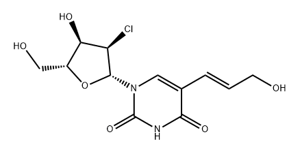 Uridine, 2'-chloro-2'-deoxy-5-[(1E)-3-hydroxy-1-propenyl]- (9CI) Structural